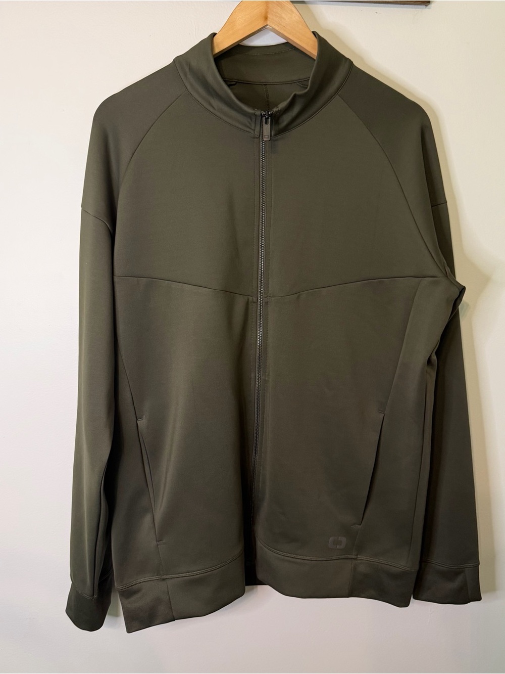 OGIO Full Zip Track Jacket Olive Green Performance Zip Up Men’s Large Active